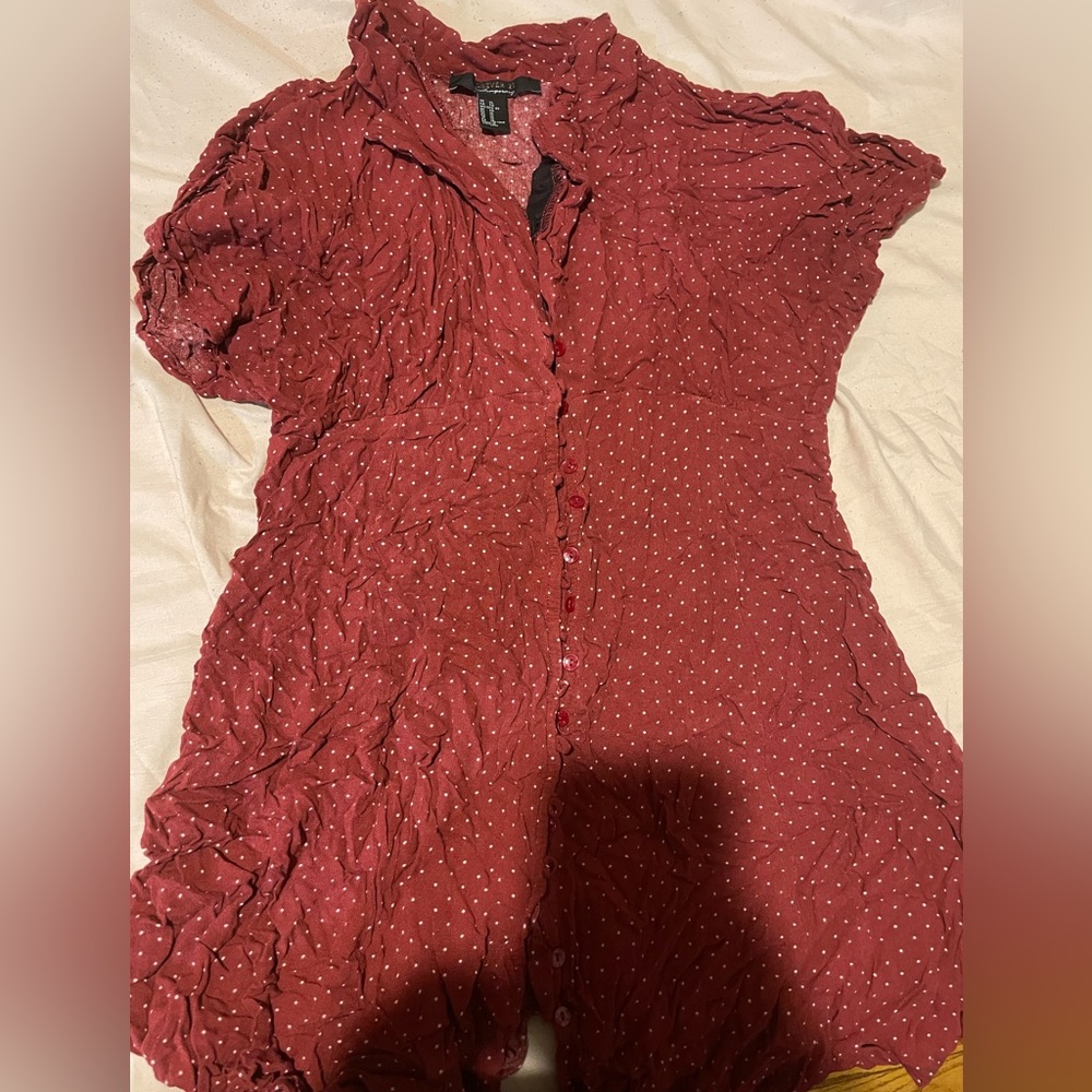 Forever 21 burgundy white dots Sun dress. XL Normal wear, barely worn.